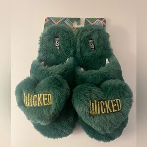 Wicked Green Fuzzy Slippers - Movie brand New